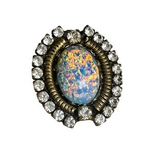 Vintage Gold Tone Opal Ring